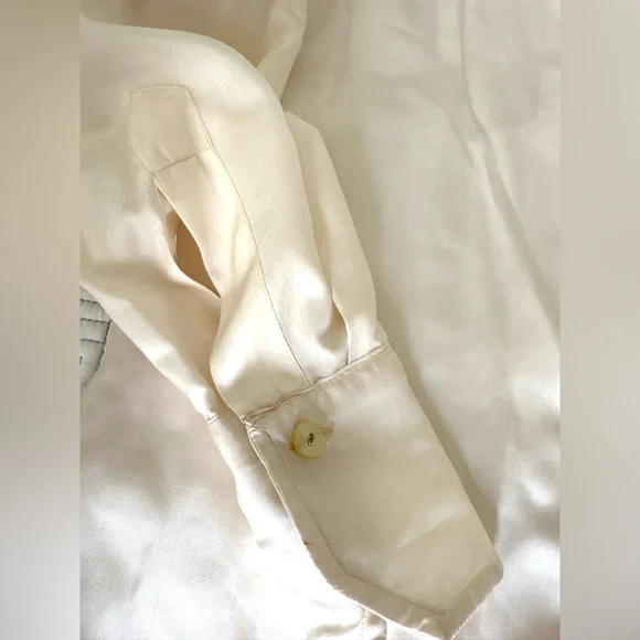 Vtg silk Christian Dior for Saks Fifth Avenue-Vintage Cream Women's Blouse- - Picture 9 of 16